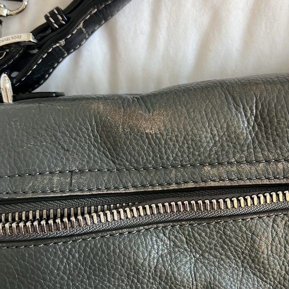 Michael Kors Grey and Black Leather Satchel - Picture 8 of 16